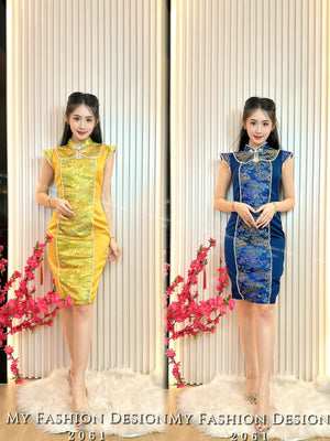 🧨金卡独家爆款🧨高品质气质提花款旗袍连体裙 RM129 Only🌸（1-B3）