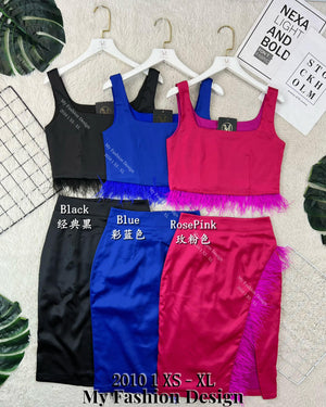 @🔥黑卡独家爆款🔥高品质气质缎面款套装 上衣 ➕ 裙子 RM119 Only🌸 （1-L4）