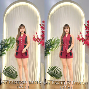 爆款新品🔥高品质气质挂脖套装 上衣 ➕ 短裤 RM89 Only🌸（2-J4）