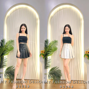 黑卡独家爆款🔥 高品质高腰百褶皮质裤裙 RM65 Only🌸（2-B2）