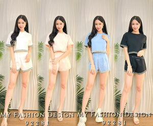 🔥黑卡独家爆款🔥高品质休闲款罗马套装 上衣 ➕ 短裤 RM108 Only🌸 （2-L4）