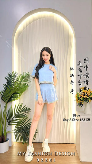 🔥黑卡独家爆款🔥高品质休闲款罗马套装 上衣 ➕ 短裤 RM108 Only🌸 （2-L4）