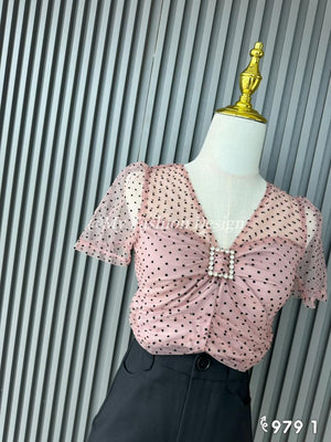 独家爆款❤️‍🔥 高品质气质网纱波点上衣 RM52 Only🔥（3-V3）