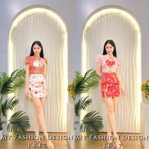 金卡亲子系列🔥高品质提花款旗袍套装 上衣 ➕ 裙子 RM139 Only🌸(2-U2) (SH-D4)