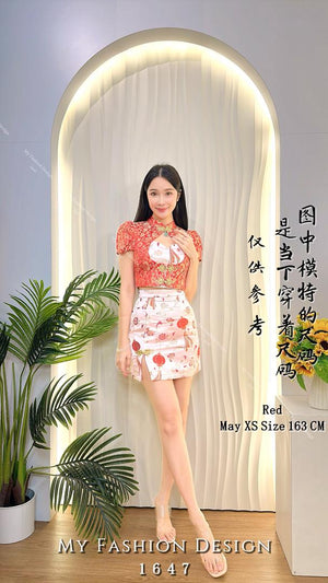 金卡亲子系列🔥高品质提花款旗袍套装 上衣 ➕ 裙子 RM139 Only🌸(2-U2) (SH-D4)