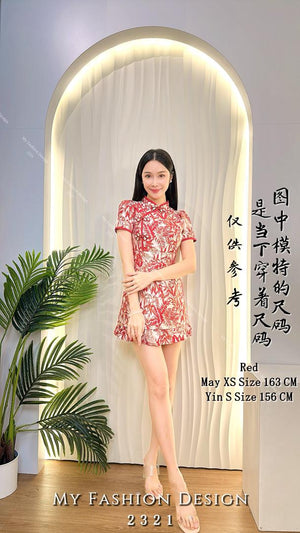 🔥MFD金卡独家爆款🔥 高品质提花款旗袍连体裤裙 RM129 Only🌸（1-E3）