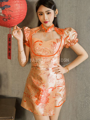 🔥MFD金卡独家爆款🔥 高品质提花款旗袍套装 上衣➕裤裙 RM149 Only🌸（1-F2）