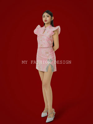 ⚠️预购⚠️🏮MFD独家亲子系列🏮高品質提花旗袍套装 上衣 ➕ 裤裙 RM159 Only🔥