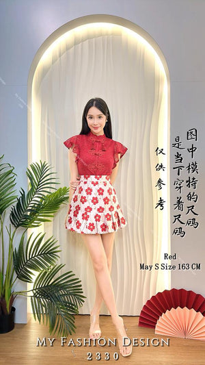 ⚠预购⚠🏮MFD独家爆款🏮高品质蕾丝款旗袍套装 上衣 ➕ 裤裙 RM99 Only🌸 （原价 RM149）