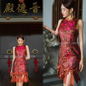 🏮MFD独家爆款🏮高品质提花旗袍连体裤裙 RM169 Only🌸（1-D4）