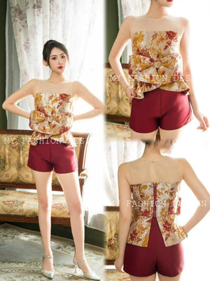 🔥MFD独家爆款🔥高品质提花款新式套装 上衣 ➕ 短裤 RM139 Only🌸 （2-O3）