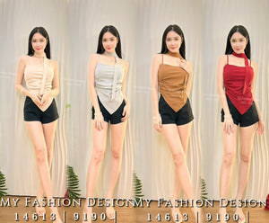 🔥新品抢先上架🔥高品质吊带棉质不规则上衣 RM42 Only🌸（2-W3）