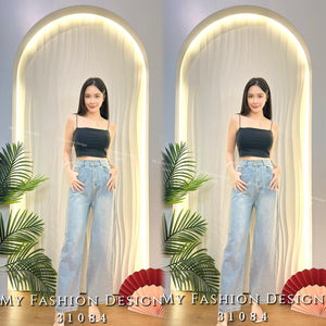 🔥爆款新品🔥高品质高腰直筒牛仔长裤 RM45.50 Only🌸 （原价 RM69 ）（1-Q4）