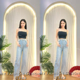 🔥爆款新品🔥高品质高腰直筒牛仔长裤 RM45.50 Only🌸 （原价 RM69 ）（1-Q4）