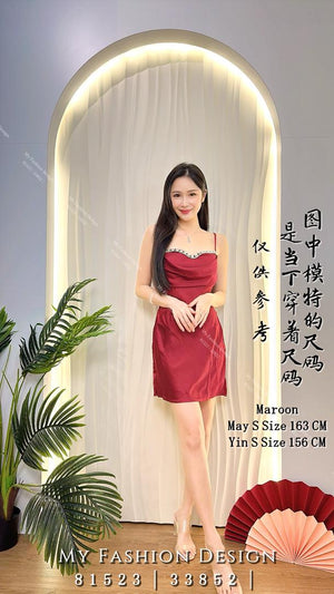 爆款新品🔥高品质吊带款缎面连体裙 RM89 Only🌸