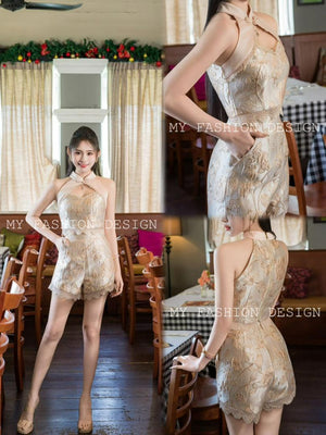 🔥MFD独家爆款🔥 高品质cut in款提花旗袍套装 上衣 ➕ 短裤 RM139 Only🌸（1-H4）