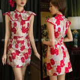 🏮MFD 独家爆款🏮 高品质提花旗袍套装 上衣 ➕ 裤裙 RM139 Only🌸（1-B2）