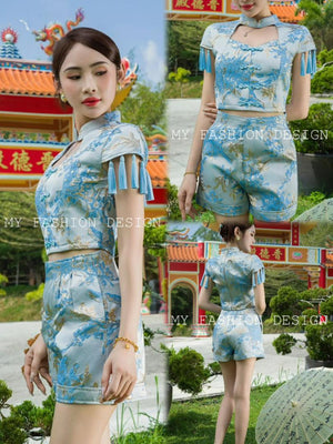 🏮MFD 独家爆款🏮 高品质提花旗袍套装 上衣 ➕ 裤子 RM158 Only🌸（1-A4)