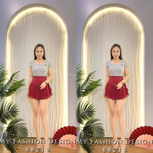 🔥白卡独家爆款🔥 高品质高腰罗马拼接雪纺裤裙 RM69 Only🌸（1-Q3）