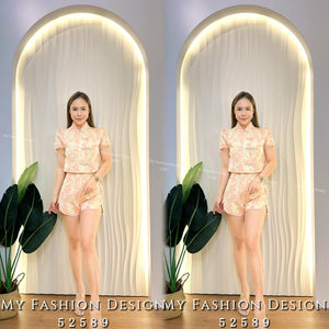 🔥爆款新品🔥高品质提花款旗袍套装 上衣 ➕ 短裤 RM109 Only🌸