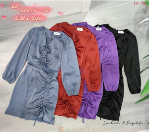 【补现货】50095缎面修身连体裙 RM39 Only🌸 （原价 RM78 ）