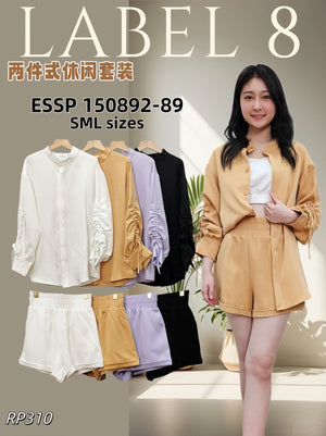 【补现货】150892 休闲宽松衬衫套装 上衣 ➕ 短裤 RM89 Only🌸