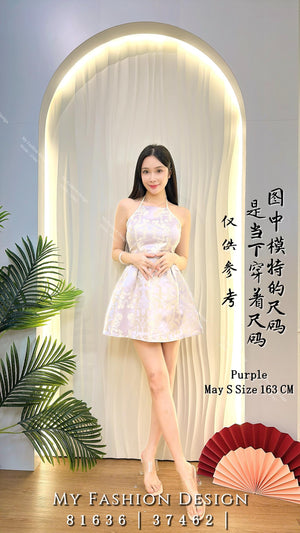 🔥新品抢先上架🔥高品质绑带提花连体裙 RM89 Only🌸（1-K4）