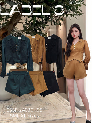 【补现货】24030 气质款套装 上衣 ➕ 短裤 RM49 Only🌸 (原价 RM95 ）