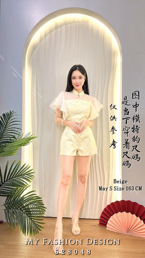 🔥爆款新品🔥高品质气质提花款旗袍套装 上衣 ➕ 短裤 RM129 Only🌸 （1-Q4）