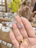 玫瑰金项链紫色四叶草 RM49