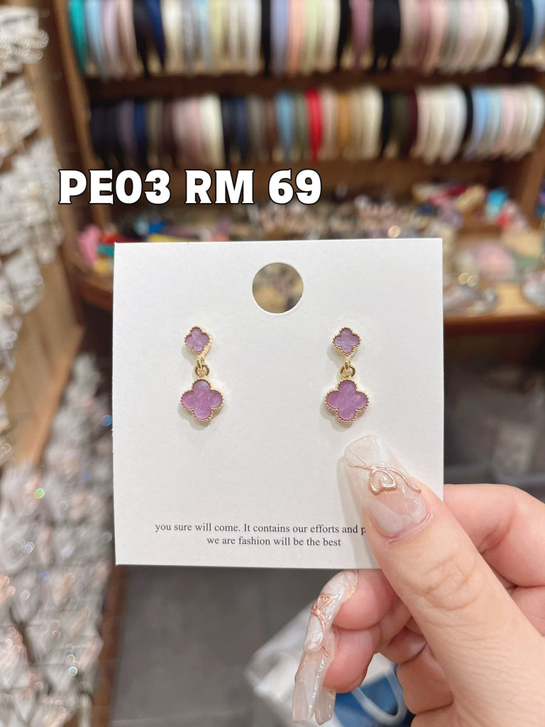 紫色四叶草耳环 RM 69