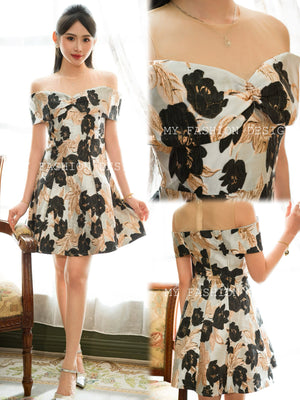 🔥MFD独家爆款🔥 高品质气质网纱拼接提花连体裙 RM119 Only🌸（2-P3）