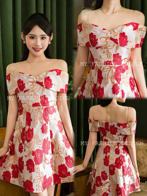 🔥MFD独家爆款🔥 高品质气质网纱拼接提花连体裙 RM119 Only🌸（1-F4）