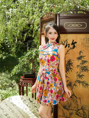 🔥MFD独家爆款🔥 高品质花布旗袍套装 上衣 ➕ 裤裙 RM119 Only🔥（1-B3）