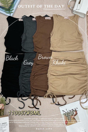 !! !! 爆款新品❤️‍🔥 高品质抽绳拉皱款套装 上衣 ➕ 裙子 RM69 Only 🌸