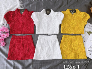 !! !! 🔥黑卡独家爆款🔥 高品质童装提花旗袍套装 上衣 ➕ 裤裙 RM88 Only🌸（2-J2）